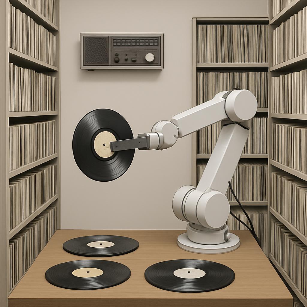 Deutsch Automatische Plattenlade in einer Plattenladelounge